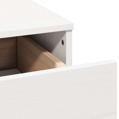 Dressing Table Set with a Mirror White Solid Wood Pine