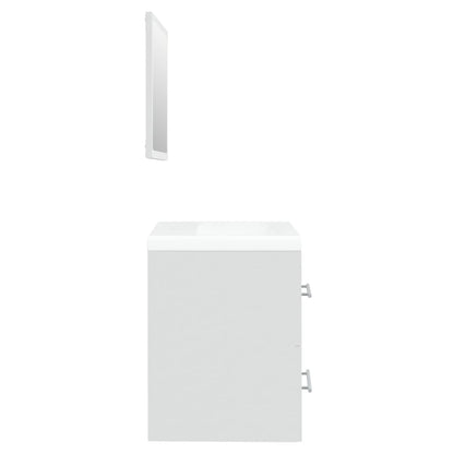 Sink Cabinet with Built-in Basin White Engineered Wood