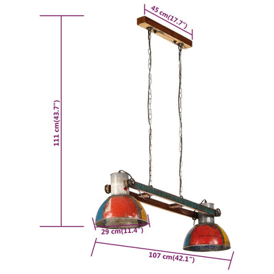 Industrial Hanging Lamp 25 W Multicolour 111 cm E27