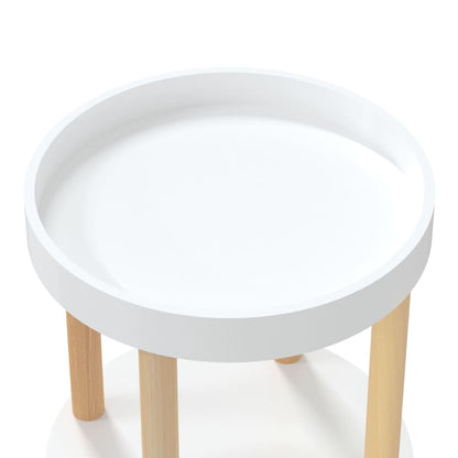 3-tier Trolley White 38x38x82 cm Engineered Wood&Solid Wood Pine