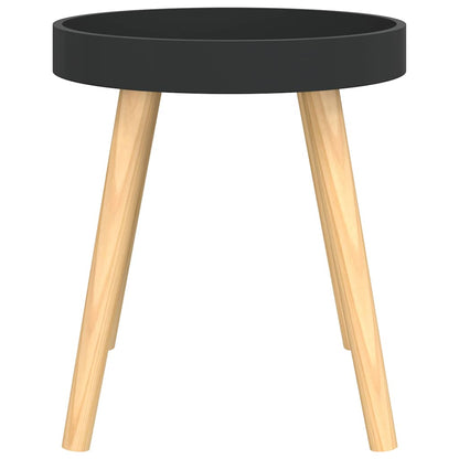 Side Table Black 38x38x40 cm Engineered Wood&Solid Wood Pine