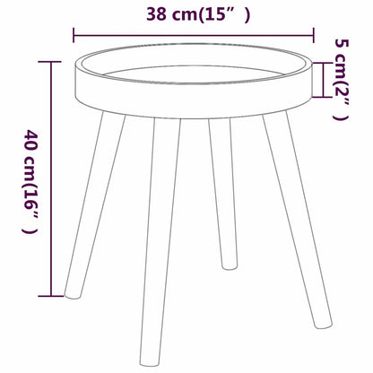 Side Table Black 38x38x40 cm Engineered Wood&Solid Wood Pine