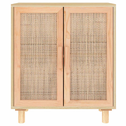 Sideboard Brown 60x30x70 cm Solid Wood Pine and Natural Rattan