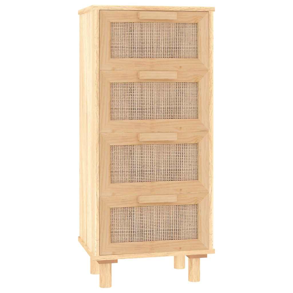 Sideboard | Brown | Engineered Wood, Solid Pine Wood, Natural Rattan