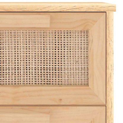 Sideboard | Brown | Engineered Wood, Solid Pine Wood, Natural Rattan