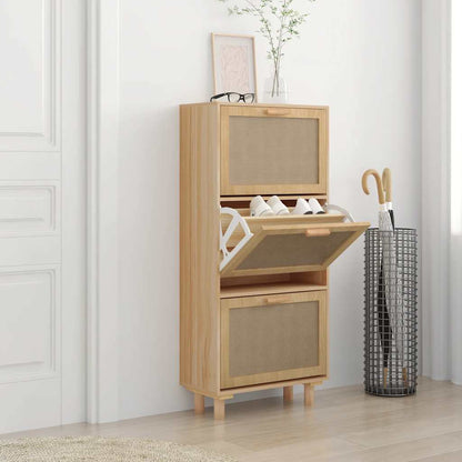 Shoe Cabinet | Brown | Engineered wood | 115 cm tall | Shoe Cabinet