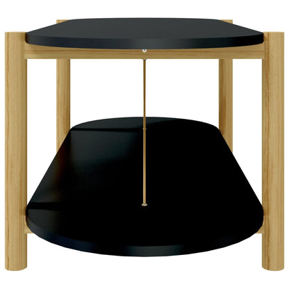 Coffee Table | Black | Engineered wood, Solid pine wood, Metal | Regular
