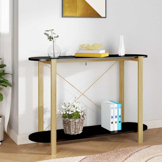 Console Table Black 110x38x75 cm Engineered Wood