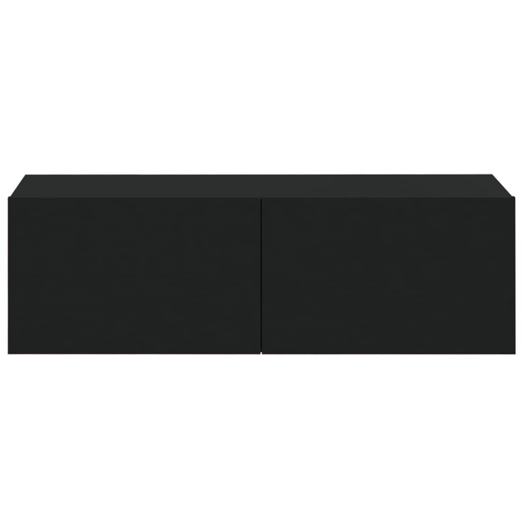 Wall TV Cabinets 4 pcs Black 100x30x30 cm