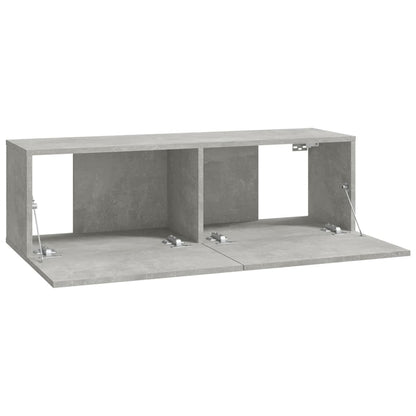 Wall TV Cabinets 4 pcs Concrete Grey 100x30x30 cm