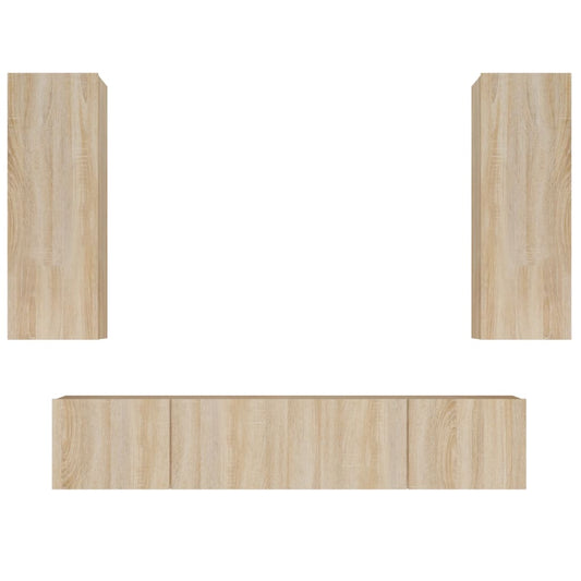 4 Piece TV Cabinet Set Sonoma Oak Engineered Wood