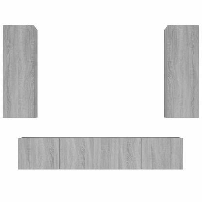 4 Piece TV Cabinet Set Grey Sonoma Engineered Wood
