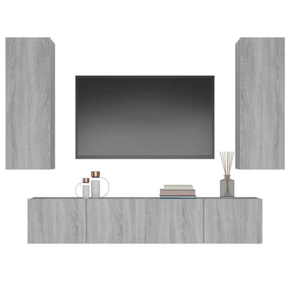 4 Piece TV Cabinet Set Grey Sonoma Engineered Wood