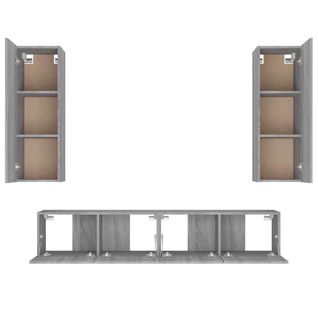 4 Piece TV Cabinet Set Grey Sonoma Engineered Wood