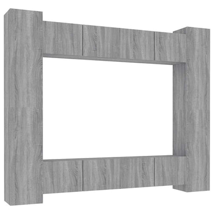 8 Piece TV Cabinet Set Grey Sonoma Engineered Wood