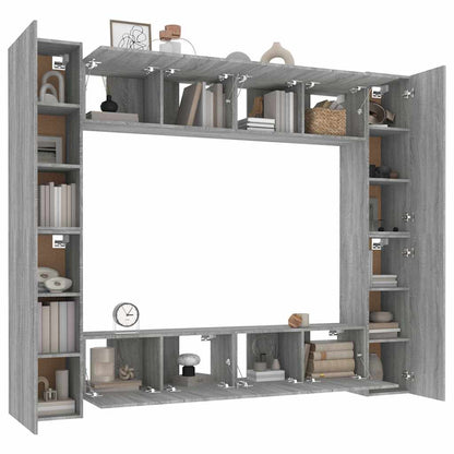 8 Piece TV Cabinet Set Grey Sonoma Engineered Wood
