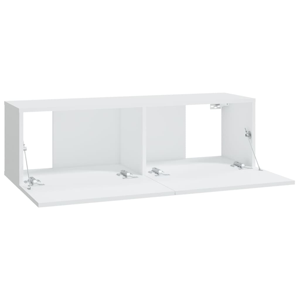 8 Piece TV Cabinet Set White Engineered Wood