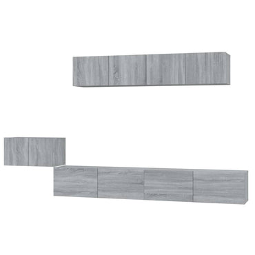 5 Piece TV Cabinet Set Grey Sonoma Engineered Wood