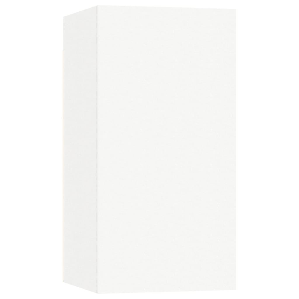 6 Piece TV Cabinet Set White Engineered Wood
