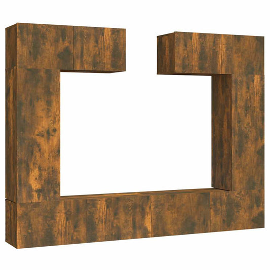 6 Piece TV Cabinet Set Smoked Oak Engineered Wood