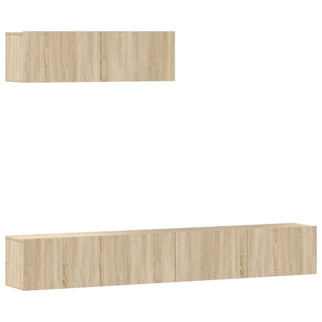 3 Piece TV Cabinet Set Sonoma Oak Engineered Wood