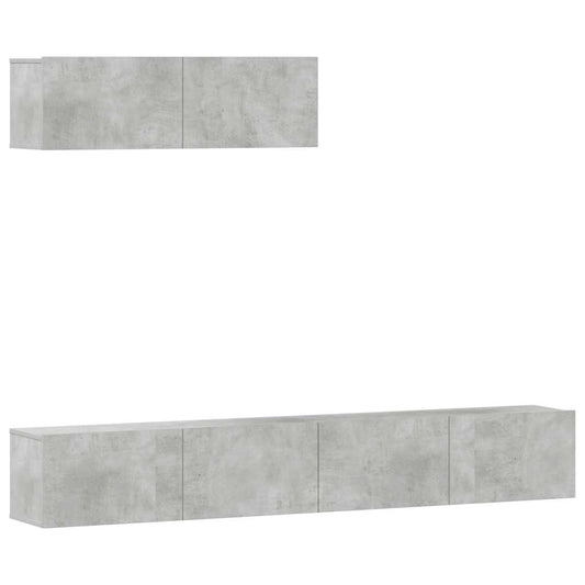 3 Piece TV Cabinet Set Concrete Grey Engineered Wood