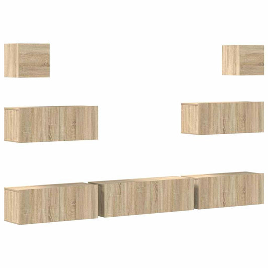 7 Piece TV Cabinet Set Sonoma Oak Engineered Wood
