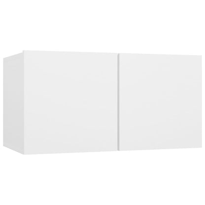 6 Piece TV Cabinet Set White Engineered Wood