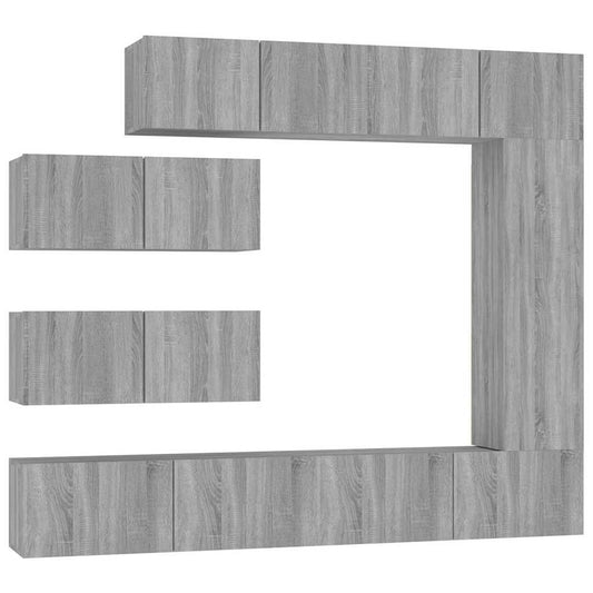 7 Piece TV Cabinet Set Grey Sonoma Engineered Wood