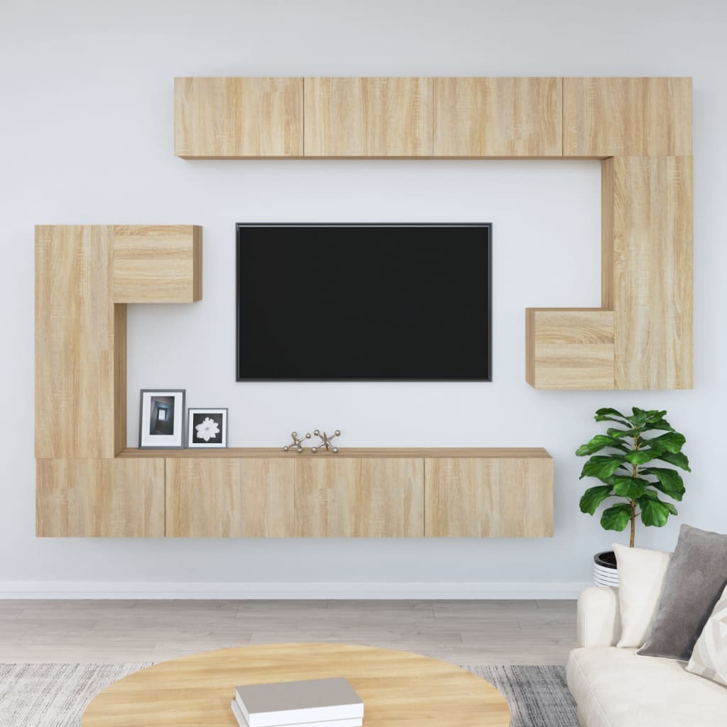 Wall-mounted TV Cabinet Sonoma Oak Engineered Wood