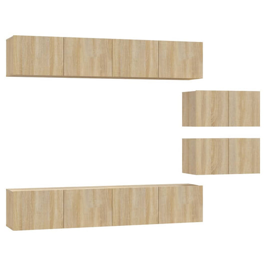 4 Piece TV Cabinet Set Sonoma Oak Engineered Wood