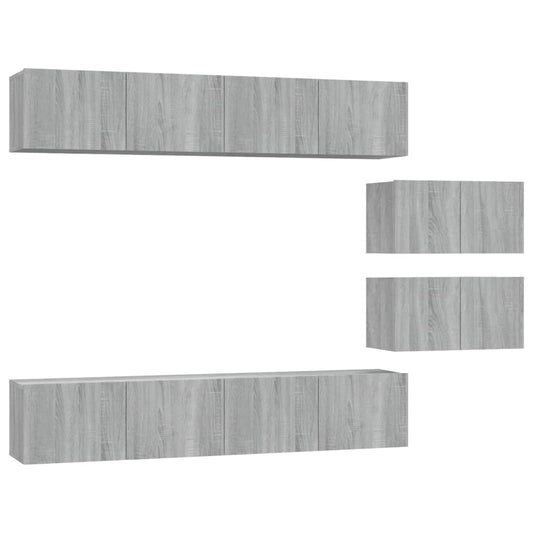 4 Piece TV Cabinet Set Grey Sonoma Engineered Wood