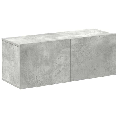 4 Piece TV Cabinet Set Concrete Grey Engineered Wood