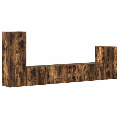 4 Piece TV Cabinet Set Smoked Oak Engineered Wood