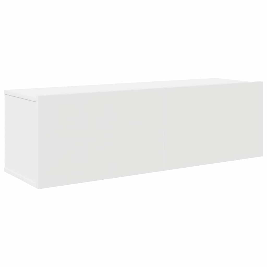 4 Piece TV Cabinet Set White Engineered Wood
