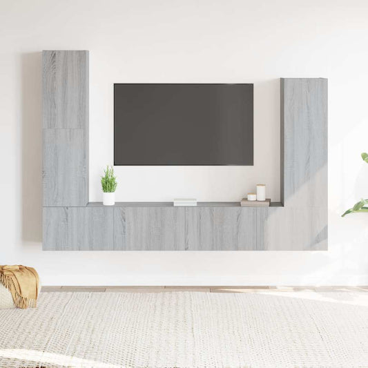 4 Piece TV Cabinet Set Grey Sonoma Engineered Wood