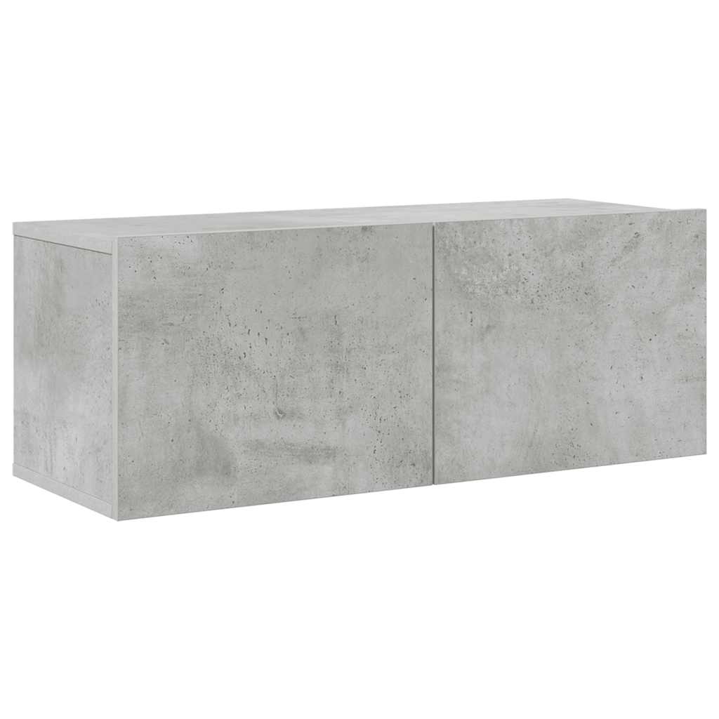 4 Piece TV Cabinet Set Concrete Grey Engineered Wood