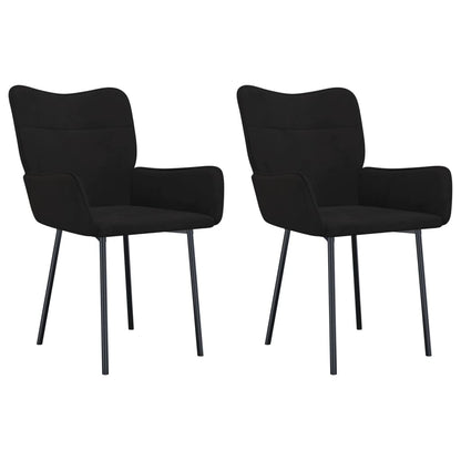 Dining Chairs 2 pcs Black Velvet
