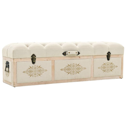 Storage Bench 43.3" Cream Solid Wood Fir