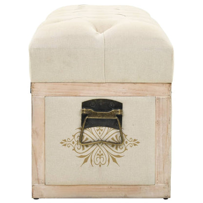 Storage Bench 43.3" Cream Solid Wood Fir
