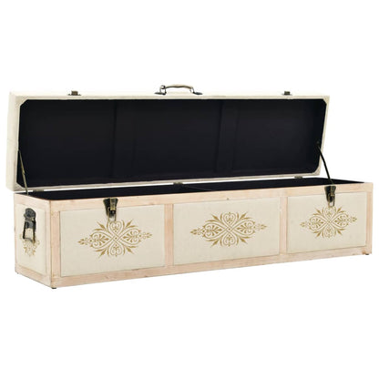 Storage Bench 43.3" Cream Solid Wood Fir