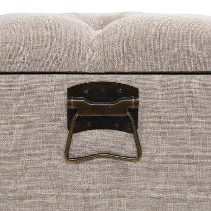 Storage Bench with Backrest 43.3" Cream Fabric