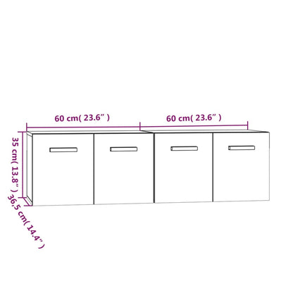 Wall Cabinets 2 pcs Sonoma Oak 60x36.5x35 cm Engineered Wood