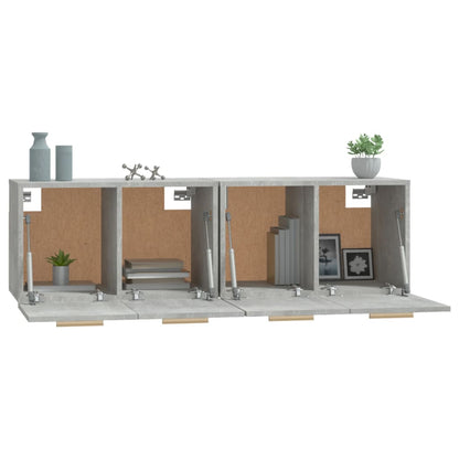 Wall Cabinets 2 pcs Concrete Grey 60x36.5x35 cm Engineered Wood
