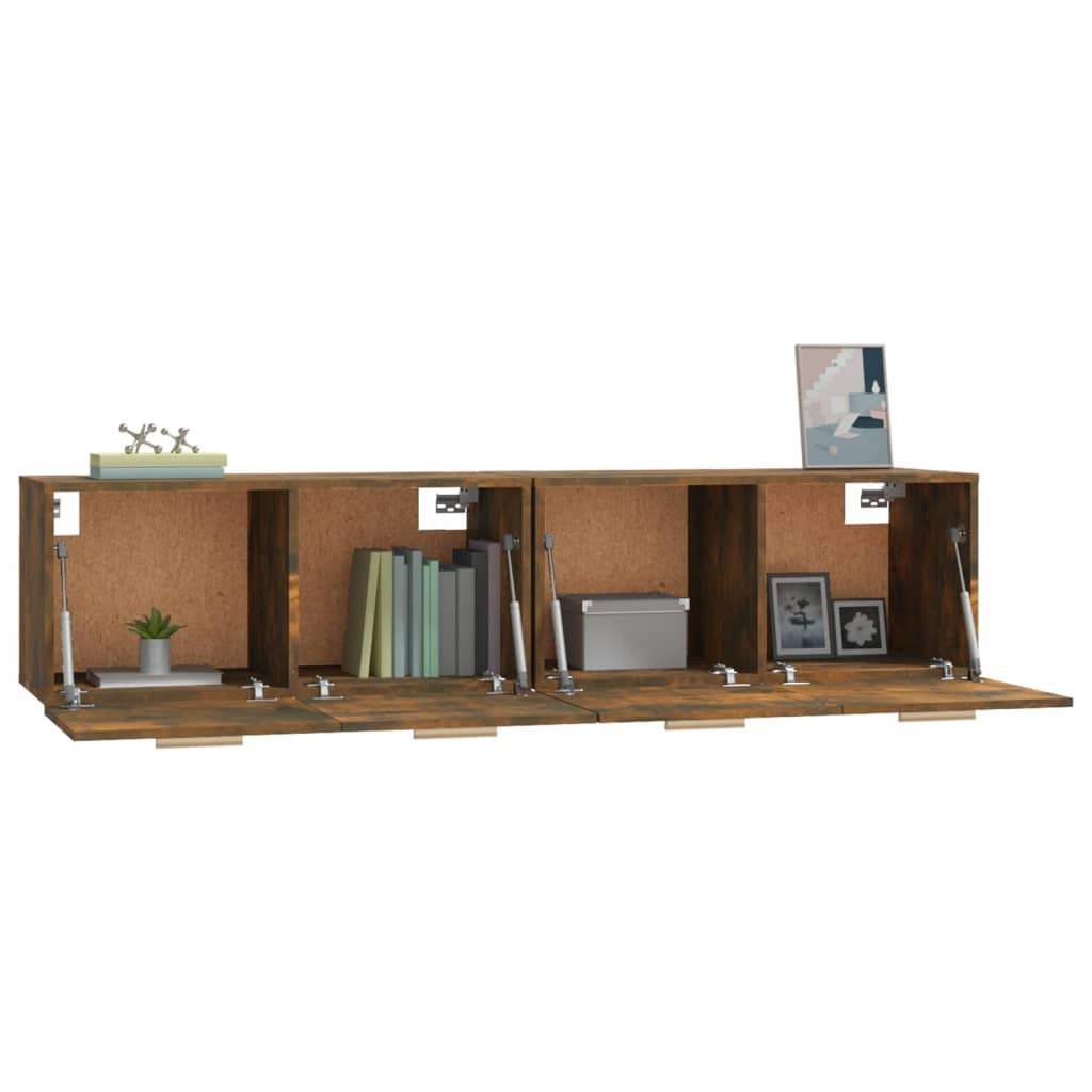 Wall Cabinets 2 pcs Smoked Oak 80x35x36.5 cm Engineered Wood