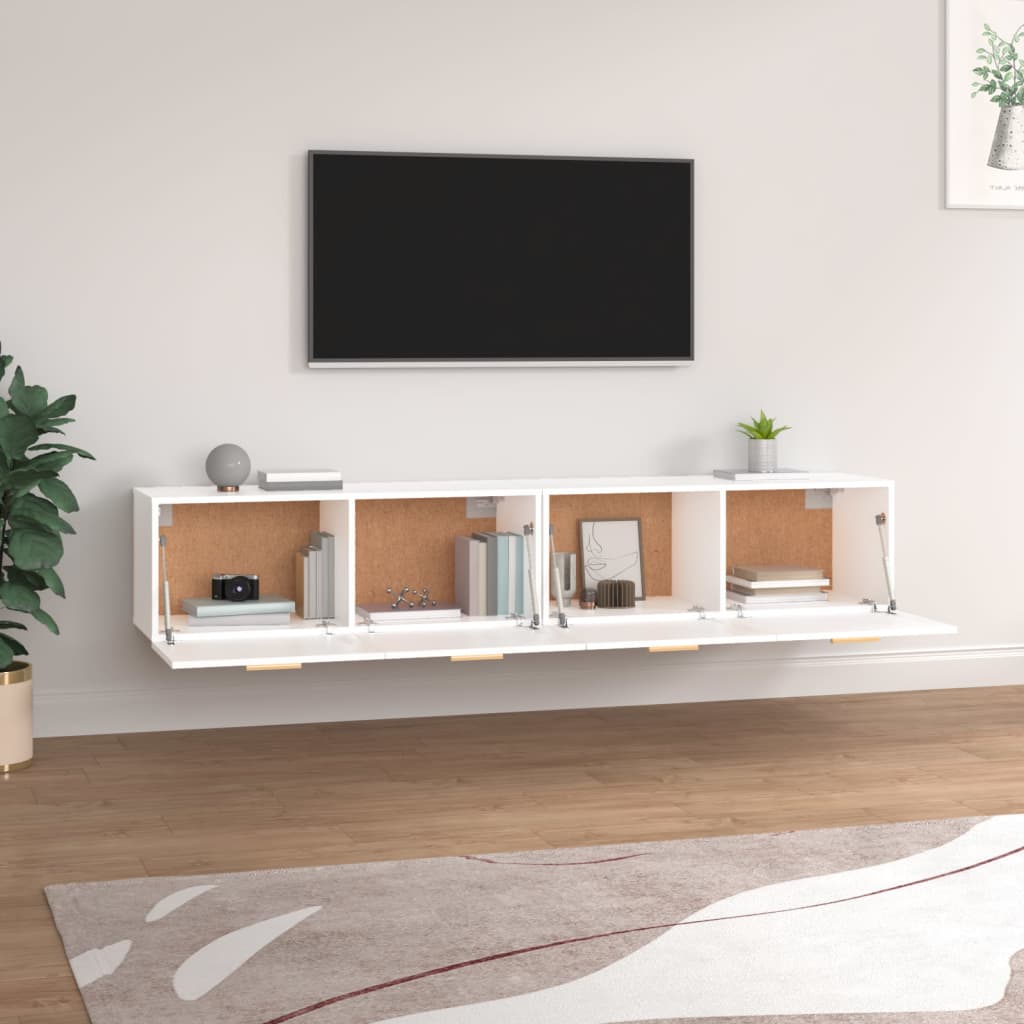 Wall Cabinets 2 pcs White 100x36.5x35 cm Engineered Wood