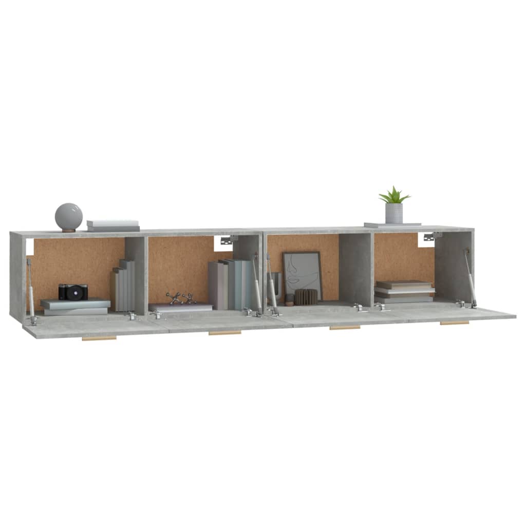 Wall Cabinets 2 pcs Concrete Grey 100x36.5x35 cm Engineered Wood