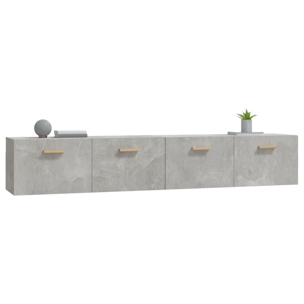 Wall Cabinets 2 pcs Concrete Grey 100x36.5x35 cm Engineered Wood