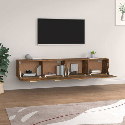 Wall Cabinets 2 pcs Smoked Oak 100x36.5x35 cm Engineered Wood