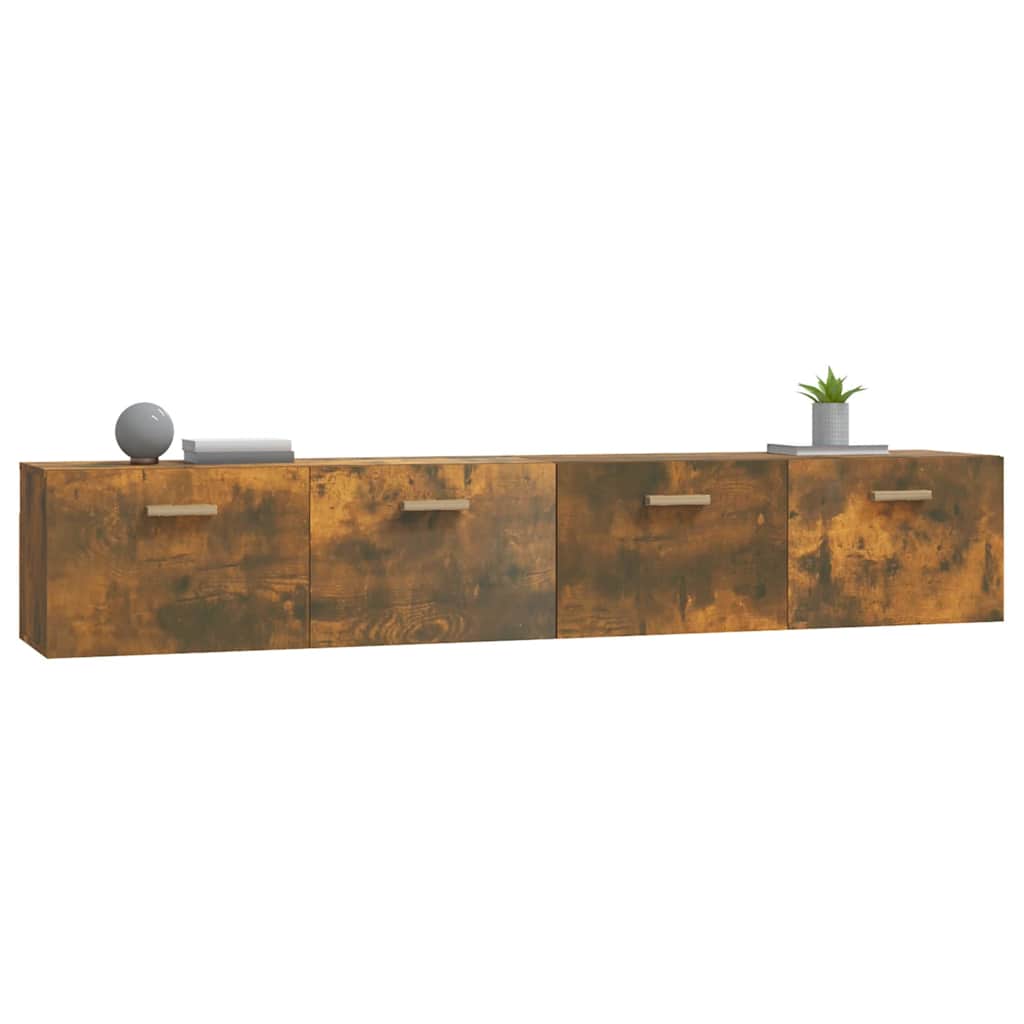 Wall Cabinets 2 pcs Smoked Oak 100x36.5x35 cm Engineered Wood
